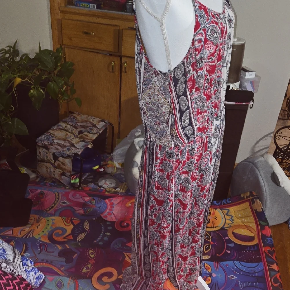 Knox Rose Red and Blue Patterned Dress - Picture 3 of 7